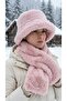 Women's Soft Plush Bucket Hat and Scarf Set - Adjustable Imported Fluffy Winter Set