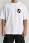 Koi Fish Minimal Front Print T-Shirt White Oversize