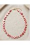 Natural Coral Sedef and Crystal Beaded Women's Necklace ⁠
