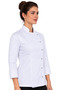 Alpaca Fabric Long Sleeve White Azalea Round Diamond Pattern Fold-Over Cuff Women's Chef Jacket - 4