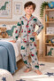 Boy's Buttoned Pajama Set - 2