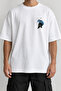 Odyssey Warrior Minimal Front Print T-Shirt White Oversize