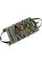 16A Multi-Purpose Design Durable Canvas Material Foldable Roll up Tool Bag with 5 Zipper Pockets for Wrench - 6