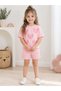 Girl's Heart Shorts Set Pink Short Sleeve T-Shirt Shorts 4-5 Years Old - 2