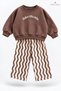 Baby Boy 2-Piece Set Patterned Pants Long Sleeve Sweatshirt Set Snuggles-Dolce Vita - 4