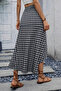 Women's High Waist Floral Patterned Long Single Jersey Skirt with Asymmetrical Detail on the Front - 3