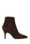 Women's Brown Zippered High Thin Heeled Suede Leather Boots Wf100007Ds