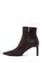 Women's Brown Zippered Thin Heeled Leather Boots Af140005Dv - 3
