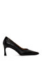 Women's Black Thin Heeled Leather Stiletto Af200017Dv