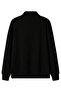 Black Basic Plain Half-Zip Sweatshirt - Oversized Stand-Up Collar - 4
