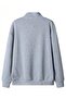3 Thread Gray Basic Plain Half-Zip Sweatshirt - Oversized Stand-Up Collar - 4