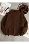 3 Thread Brown Horseman Half-Zip Sweatshirt - Printed Oversized Stand Collar - 2
