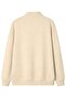 3 İplik Beige Basic Plain Half-Zip Sweatshirt - Oversize Stand-Up Collar - 4