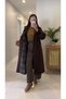 Altra Brown Velvet Collar Premium Trench Coat - 3