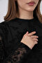 Women's Patterned Long Sleeve Blouse 983 - Black - 4