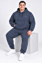Men's 3-thread brushed fleece hooded super oversized tracksuit set 6xl–9xl - 5