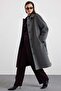Shirt Collar Oversize Medium Length Coat Dark Gray 3194 - 2