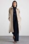 Shirt Collar Oversize Medium Length Coat Stone 3194 - 3