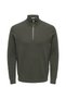 Green Men's Stand Collar Knitted Sweater 22023210 Onsphil 12 Struc Half Knit