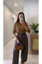 Farle Khaki Brown Striped Long Sleeve Knitwear - 3