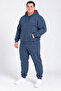 Men's 3-thread brushed fleece hooded super oversized tracksuit set 6xl–9xl - 5
