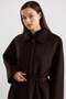 Shirt Collar Oversize Medium Length Coat Brown 3194 - 5