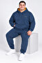 Men's 3-thread brushed fleece hooded super oversized tracksuit set 6xl–9xl - 5