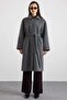 Shirt Collar Oversize Medium Length Coat Dark Gray 3194 - 3