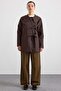 Baby Collar Lace-Up Closure Water-Repellent Trench Coat Brown 6918 - 3