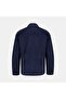 Men's Navy Blue Shirt Collar Sporty Stitched Buttoned Suede Jacket - 4