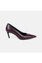 Women's Burgundy Pointed Toe Leather Classic Stiletto - 2