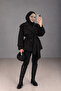 V-Neck Belted Jacket/Coat Black