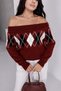 Baklava Patterned Madonna Collar Sweater - 2