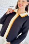 Openwork Collar Snap Button Knitwear Cardigan 7K061 - 3