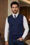 Men's V-Neck Knitwear Sweater - Premium Cotton Relaxed Fit Ideal for Layering Sleeveless Sweater Pullover - 3