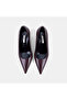 Women's Burgundy Pointed Toe Leather Classic Stiletto - 6
