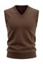 Men's V-Neck Knitwear Sweater - Premium Cotton Relaxed Fit Ideal for Layering Sleeveless Sweater Pullover - 4