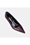 Women's Burgundy Pointed Toe Leather Classic Stiletto - 7