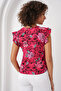 0430 Knitted Blouse - Dark Red - 4