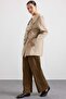 Baby Collar Lace-Up Closure Water-Repellent Trench Coat Stone 6918 - 6
