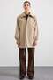 High Collar Snap Closure Casual Trench Coat Stone 6917 - 7