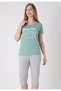 Pijama damă cu model de Paște, verde - 4