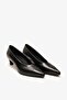 Andros Black Leather Kitten Heel Shoes - 4