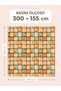 100% Cotton Satin Patchwork Fabric – 300X155 cm – Floral Patchwork Pattern, Blue, Yellow, and Orange Tones - 2