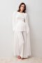 Long Sleeve Flexible Viscose Maternity Dressing Gown Pajama Set - 2
