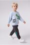 100% Cotton Crocodile Printed and Appliqué Detailed 2-Piece Sweatshirt Set for Baby Boy I3754A526Wn