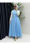 Women's Stylish Elegant Double Crepe Fabric Hijab Blue Jile