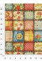 100% Cotton Satin Patchwork Fabric – 300X155 cm – Floral Patchwork Pattern, Blue, Yellow, and Orange Tones - 4