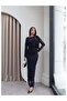 Shoulder Draped Jacquard Tulle Dress - 4