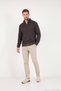 Cotton Ribbed Textured Half-Zipper Stand Collar Sweater Men's Sweater 5905858 - 3